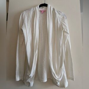 Lilly Pulitzer Cream Open Front Cardigan
